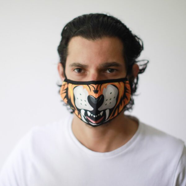 Couvre-visage mode réutilisable - Tigre (Adulte)- Vendu par 1 – Image 3