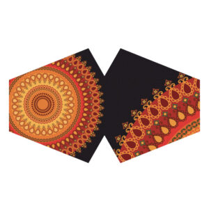 Couvre-visage mode réutilisable - Mandala orange (adulte)- Vendu par 1