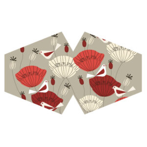 Couvre-visage mode réutilisable - Coquelicots orientaux (Adulte)- Vendu par 1