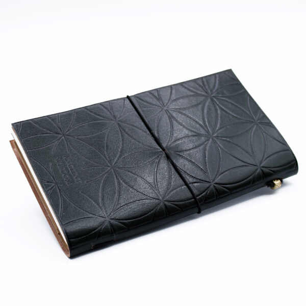 Journal en Cuir Fait Main - Fleur de Vie - Vert (80 pages)- Vendu par 1 – Image 2