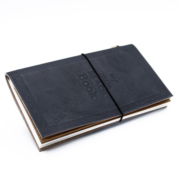 Journal en cuir fait main - My Little Black Book - Noir (80 pages)- Vendu par 1