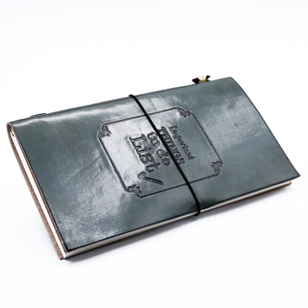 Journal en cuir fait main - Choses importantes à faire - Gris (80 pages)- Vendu par 1