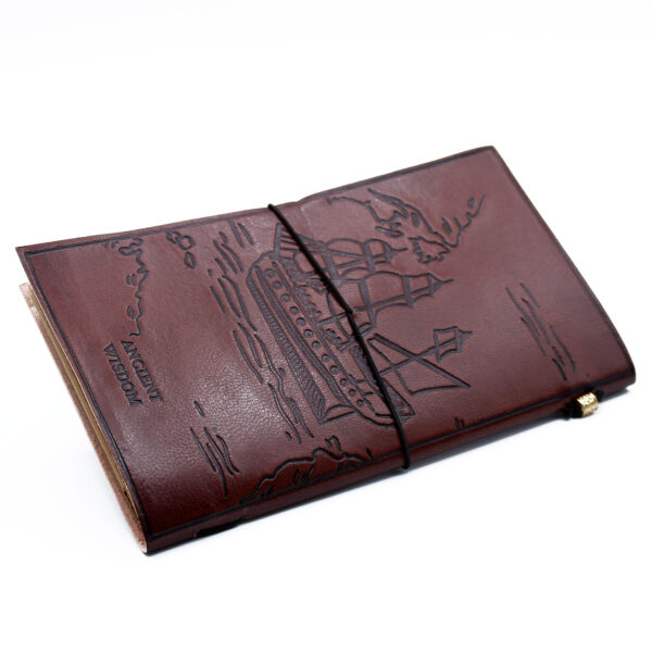 Journal en cuir fait main - Notre livre d'aventures familiales - Marron (80 pages)- Vendu par 1 – Image 2
