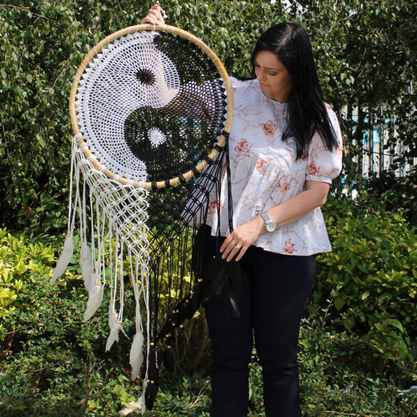 Attrape-rêves Bali - Extra Large Ying Yang D: 50cm- Vendu par 1 – Image 3