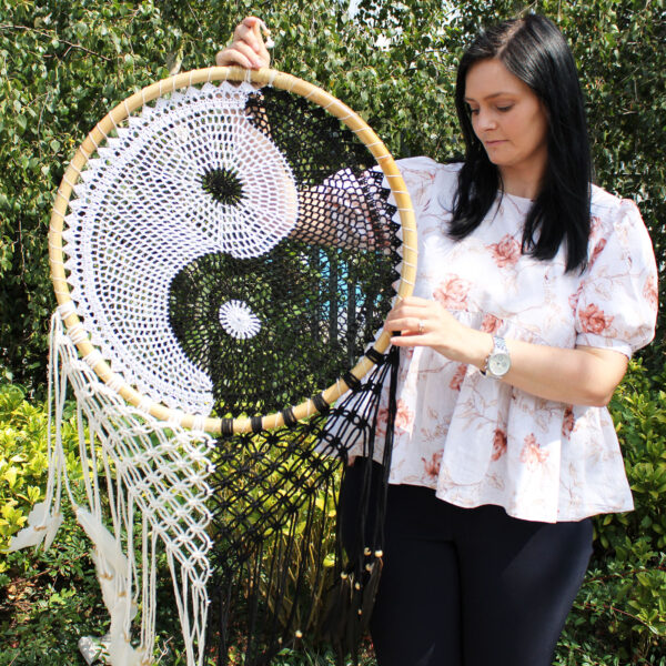 Attrape-rêves Bali - Extra Large Ying Yang D: 50cm- Vendu par 1 – Image 4