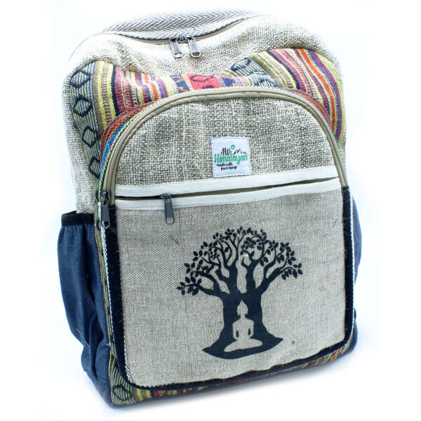 Grand sac à dos en chanvre - Bohdi Tree Design- Vendu par 1