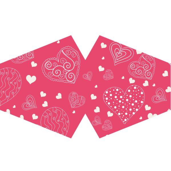 Couvre-visage mode réutilisable - Coeurs roses (Adulte)- Vendu par 1