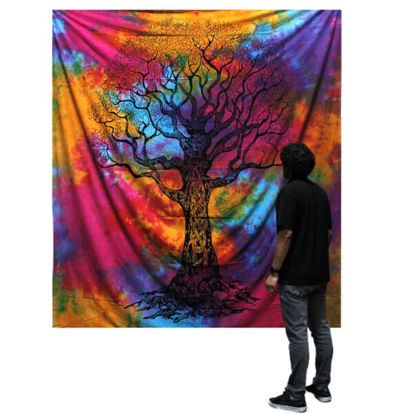 Couvre-lit double en coton + tenture murale - Arbre d'hiver- Vendu par 1 – Image 2