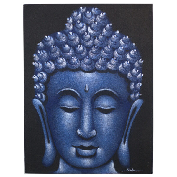 Peinture Bouddha - Finition Sable Bleu- Vendu par 1