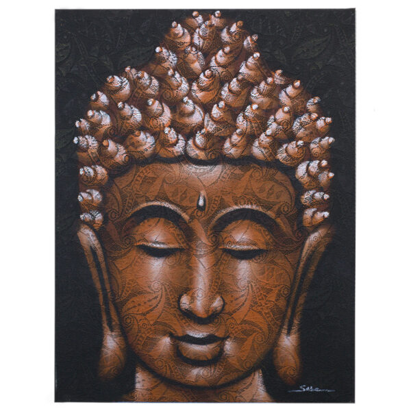 Peinture de Bouddha - Détail de brocart de cuivre- Vendu par 1