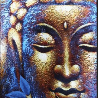 Tableau Bouddha - Visage doré et fleur de lotus- Vendu par 1
