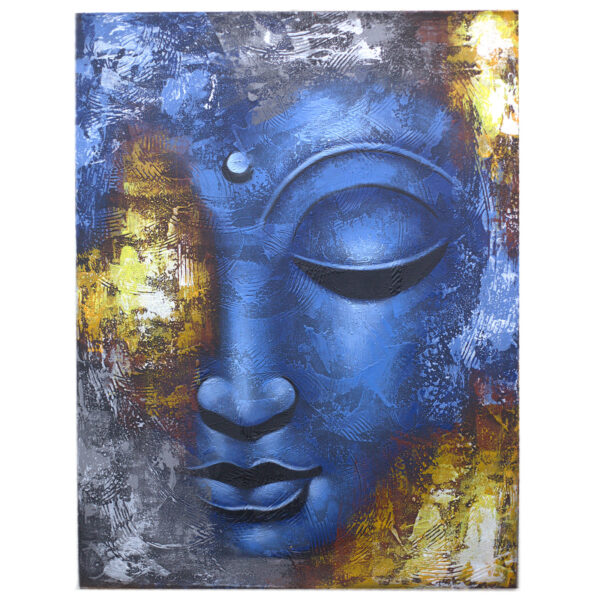Peinture de Bouddha - Visage bleu abstrait- Vendu par 1