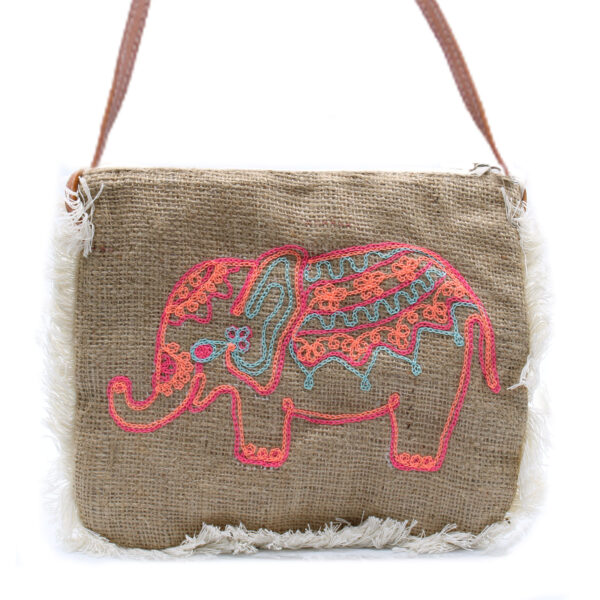 Sac Fab Fringe - Broderie Éléphant- Vendu par 1