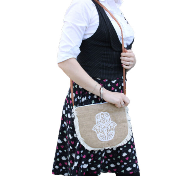 Sac Fab Fringe - Imprimé Hamsa- Vendu par 1 – Image 2