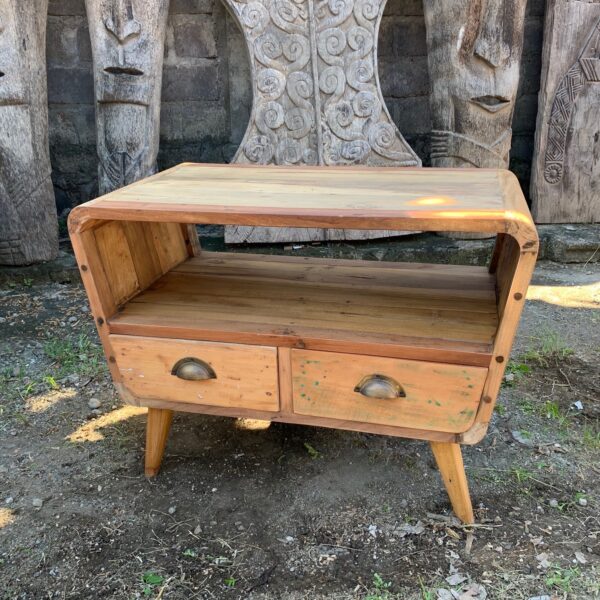 Petit meuble TV avec 2 tiroirs ronds- Vendu par 1