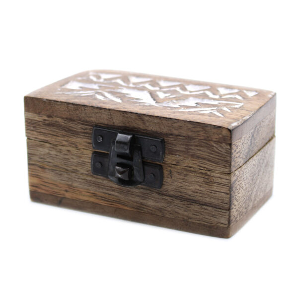 Boîte en bois lavé blanc - Pill Box Slavic Design- Vendu par 1