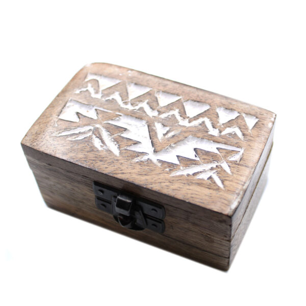 Boîte en bois lavé blanc - Pill Box Slavic Design- Vendu par 1 – Image 4