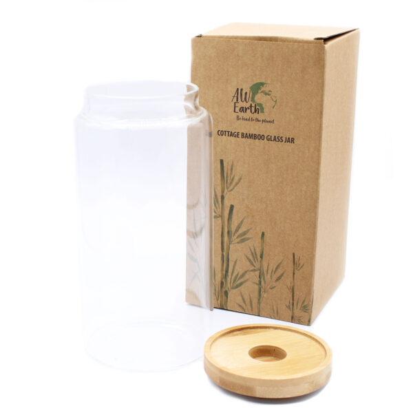 Pot en Verre en Bambou Cottage - 15 cm- Vendu par 1