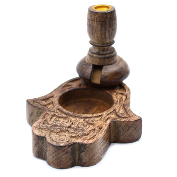 Brûleur à refoulement en bois de manguier Sm - Hamsa- Vendu par 1 – Image 2