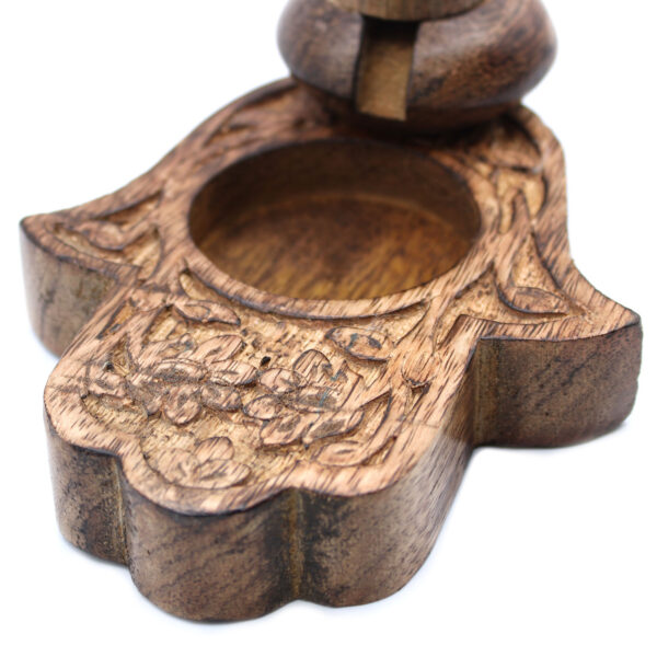 Brûleur à refoulement en bois de manguier Med - Hamsa- Vendu par 1 – Image 2