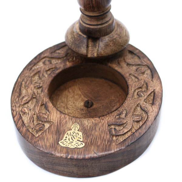 Brûleur à refoulement en bois de manguier Sm - Bouddha en laiton- Vendu par 1 – Image 3