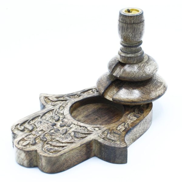 Brûleur à refoulement en bois de manguier Med - Hamsa- Vendu par 1