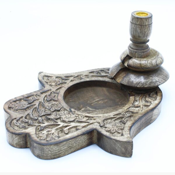 Brûleur à refoulement en bois de manguier - Hamsa- Vendu par 1