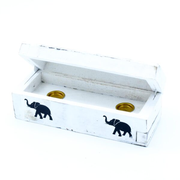 Porte-encens lavé blanc - Boîte à fumée conique 15 cm- Vendu par 1 – Image 2
