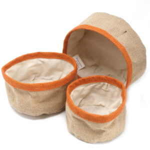 Lot de 3 paniers en jute naturel - Curcuma- Vendu par 1