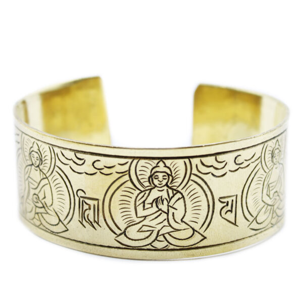 Bracelet Tibétain en Laiton - Cinq Bouddhas- Vendu par 1