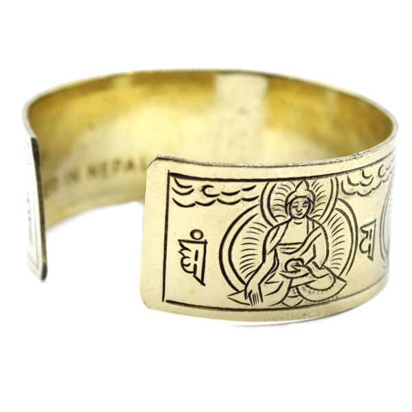 Bracelet Tibétain en Laiton - Cinq Bouddhas- Vendu par 1 – Image 2