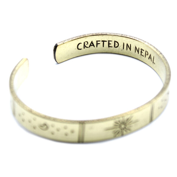 Inspiration bracelet - Laiton Snrise. Galaxie. Étoiles. Terre- Vendu par 1 – Image 4
