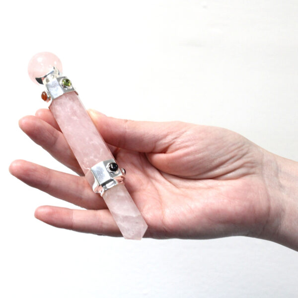 Baguette de guérison en cristal hexagonale - 12 cm - Quartz de roche- Vendu par 1 – Image 3
