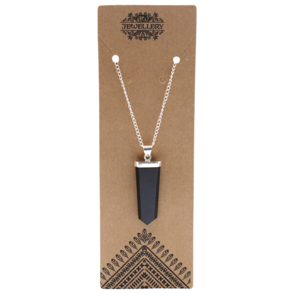Pendentif Crayon Plat en Pierre Précieuse - Agate Noire- Vendu par 1