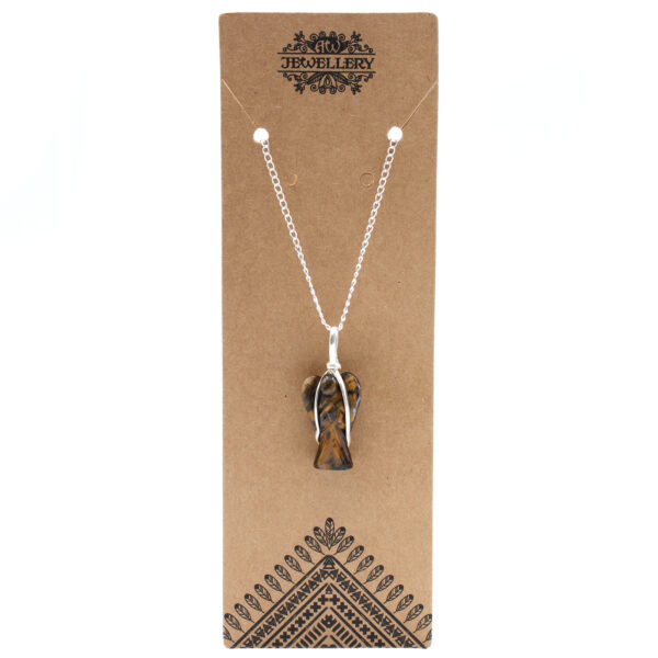 Pendentif Ange Gardien en Pierre Précieuse - Oeil de Tigre- Vendu par 1