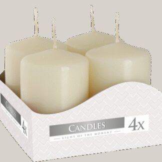 Set de Bougies Piliers 40x60mm (4 pièces) - Ivoire- Vendu par 1