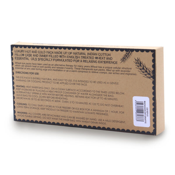 Oreiller pour les yeux en coton naturel et Juco lavande dans une boîte cadeau - Girafe de Madagascar- Vendu par 1 – Image 4