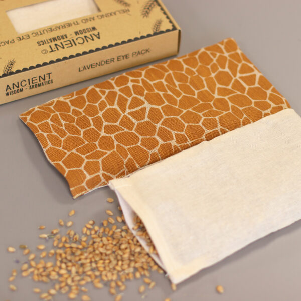 Oreiller pour les yeux en coton naturel et Juco lavande dans une boîte cadeau - Girafe de Madagascar- Vendu par 1 – Image 2
