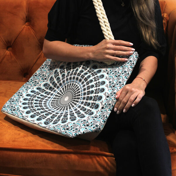 Sac Mandela avec poignée en corde - Bleu électrique- Vendu par 1 – Image 3