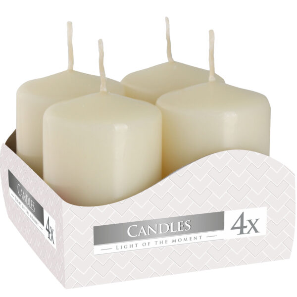 Set de Bougies Piliers 40x60mm (4 pièces) - Ivoire- Vendu par 1 – Image 2