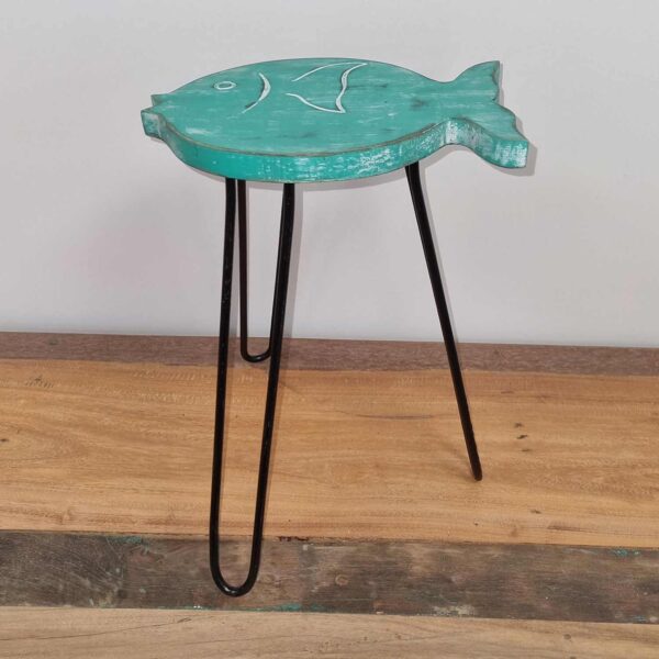 Support à Poisson en Bois Albasia - Turquoise- Vendu par 1 – Image 2