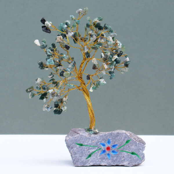 Arbre à pierres précieuses en agate mousse - 160 pierres- Vendu par 1 – Image 3