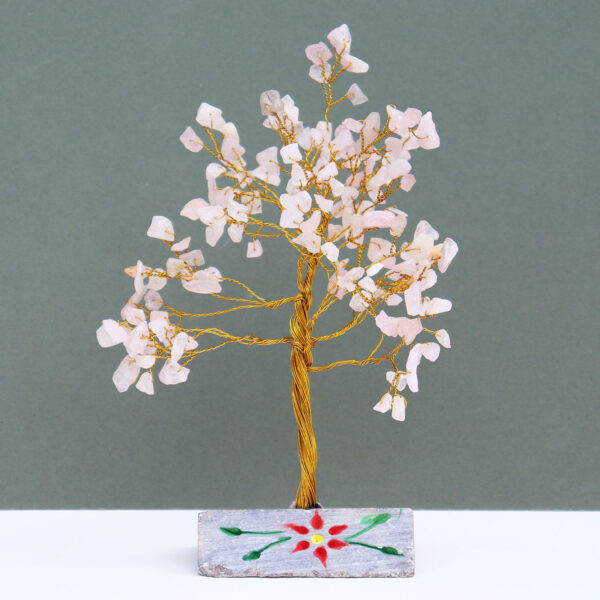 Arbre à pierres précieuses en quartz rose - 160 pierres- Vendu par 1 – Image 3