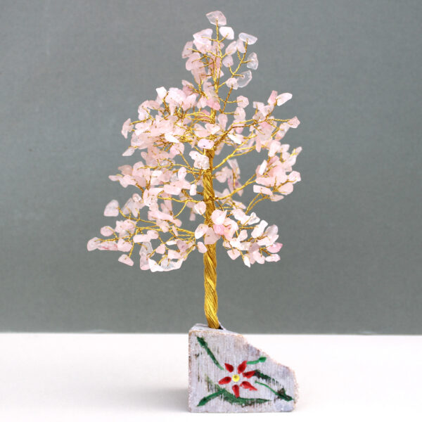 Arbre à pierres précieuses en quartz rose - 320 pierres- Vendu par 1 – Image 3