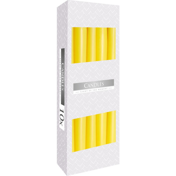 Bougie Conique - Jaune- Vendu par 10