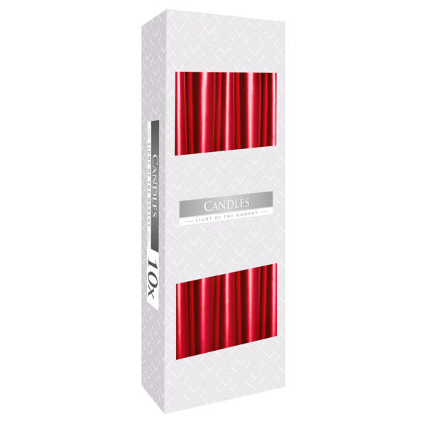 Bougie Conique - Rouge Métallisé- Vendu par 10