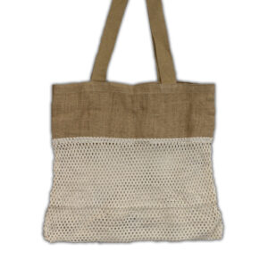 Sac en filet de jute et coton doux pur - Naturel- Vendu par 1