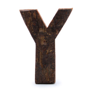 Lettre d'écorce rustique - "Y" - 7 cm- Vendu par 1