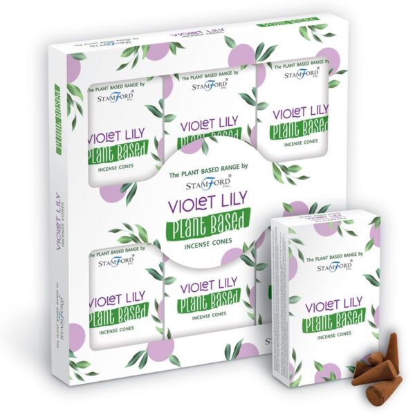 Cônes d'encens à base de plantes - Violet Lilly- Vendu par 1 – Image 2