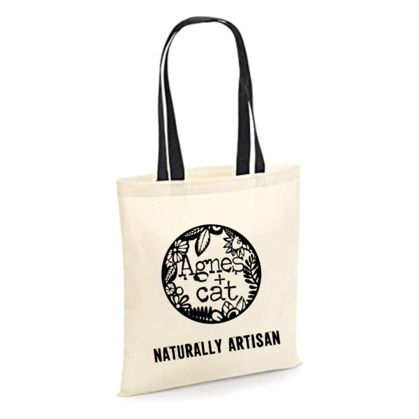 Sac en coton Agnès et Chat 6oz - 35x30 cm - Naturellement Artisan- Vendu par 1